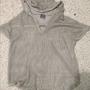 Cream fishnet hoodie